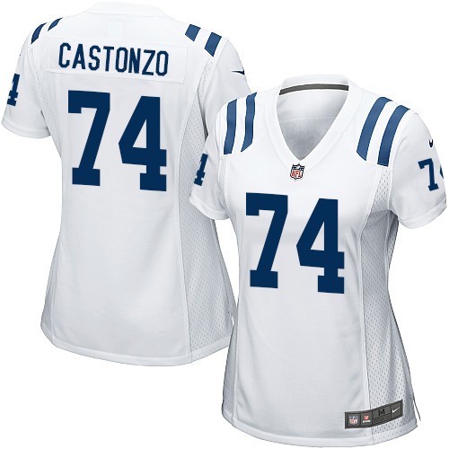 Women's Game Anthony Castonzo Nike Jersey White Road - #74 NFL Indianapolis Colts